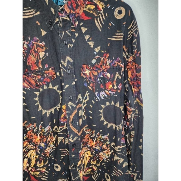 Lone Roo By Roper Men Native American All Over Print Rodeo Western Shirt Size XL - Picture 4 of 12
